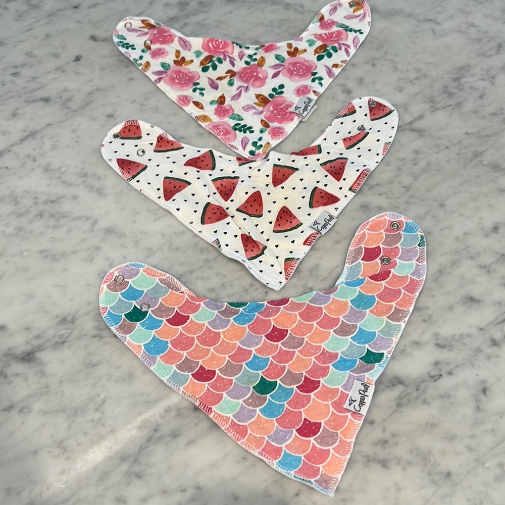 Copper Pearl set of three bibs